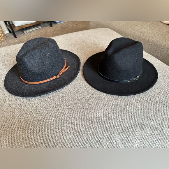 Wide Brim Hats - Black and Gray (Set of 2) - Picture 1 of 8